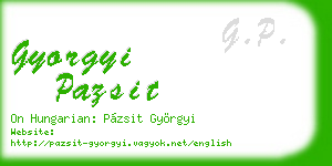 gyorgyi pazsit business card
